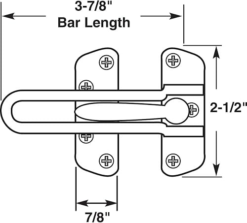 Miniatura 8 de Defender Security U 10309 - Cerradura de barra oscilante para puertas batientes con bisagras cerradura de seguridad secundaria para seguridad de