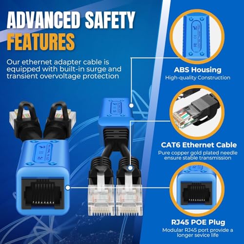 Extensor de red LAN Ethernet para conectar dos dispositivos en un solo cable de monitoreo 6