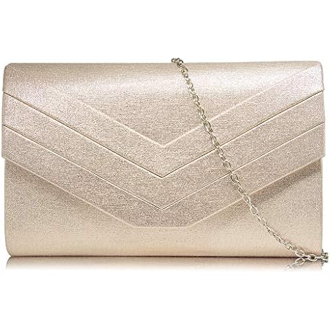 Milisente Clutch Bag for Women, Suedu Clutch Bags for Wedding Shoulder Crossbody Evening Bag (PU Leather Champagne) Cover