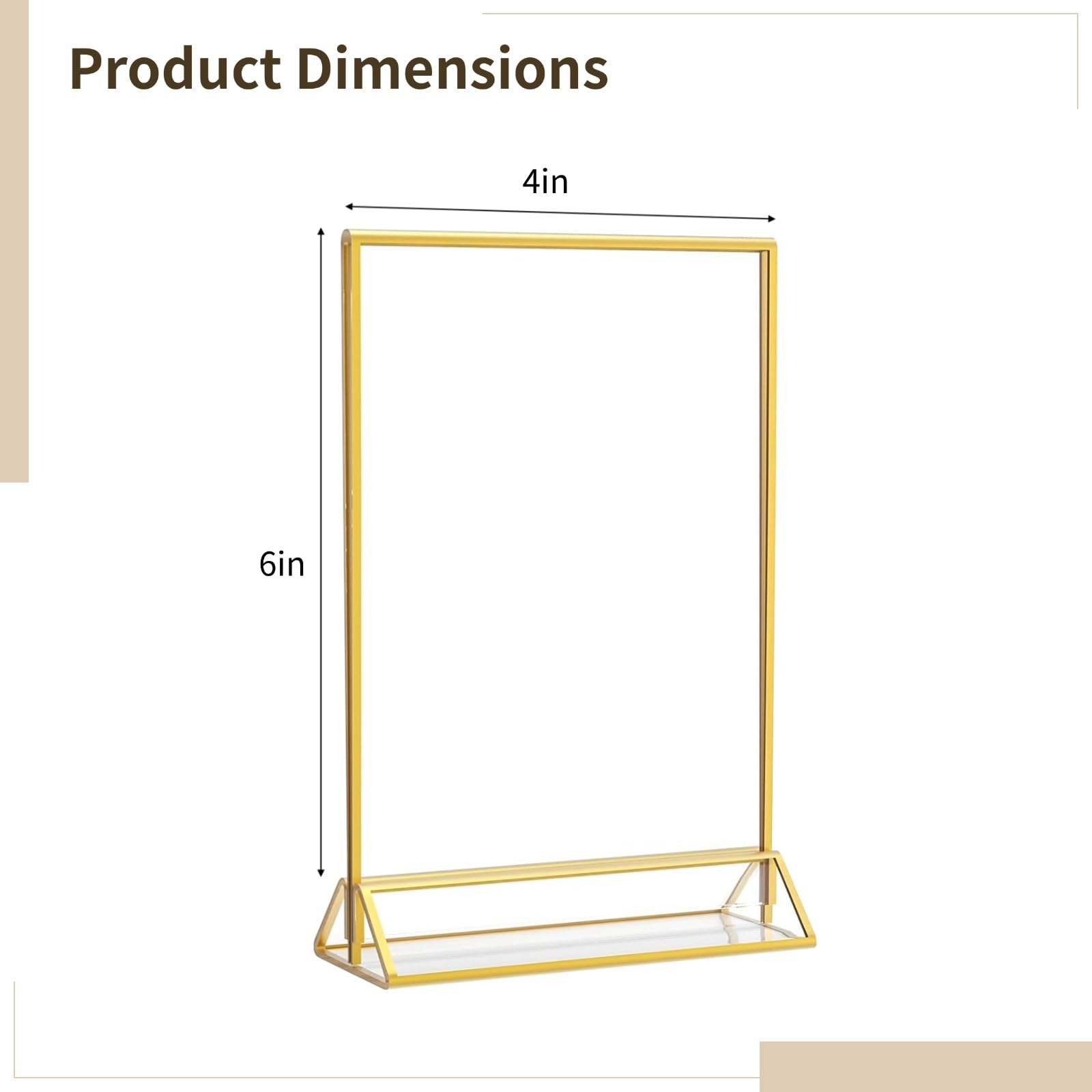 Generisch 12 soportes para números de mesa, color dorado, marco de acrílico con base triangular, soporte de exhibición transparente para menús, fotos, bodas, fiestas y restaurantes