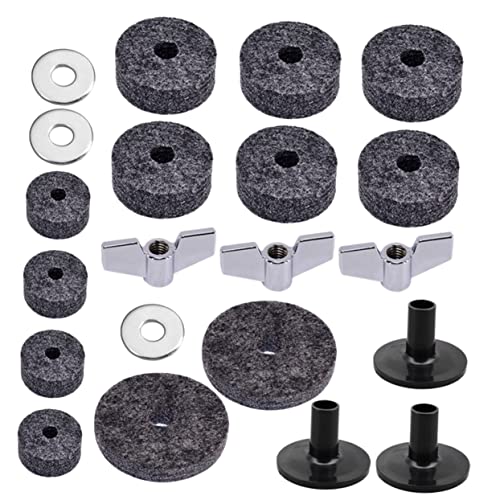 Yardwe 21-piece Anti-slip Drum Cymbal Replacement Felt Pad Set Cymbal Sleeves for Drums and Electronic