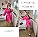 Ekouaer Sleepwear Women's Satin Nightgown with Robes Set 2 Piece Sexy Lace Cami Nightwear Hot Pink XXL