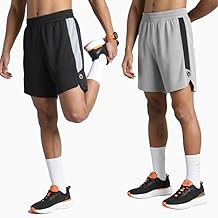 hotfits Men Dri Fit Self Designed Sports Gym Training Shorts - Pack of 2