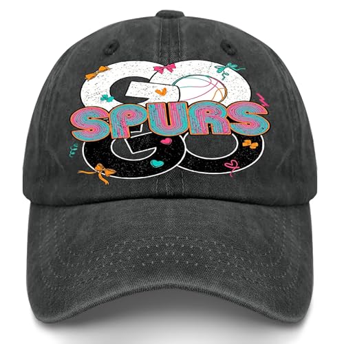 Gos Spurses Vintage Graphic Printed Baseball Cap - Retro Distressed Washed Cotton Dad Hat Low Sports Fan Cap for Men