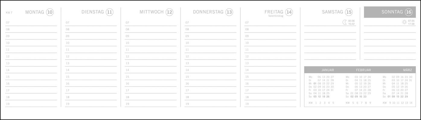 times&more Kaktus grün Wochenquerplaner. Tischkalender 2020. Wochenkalendarium. Spiralbindung. Format 32,5 x 9,3 cm: Termine