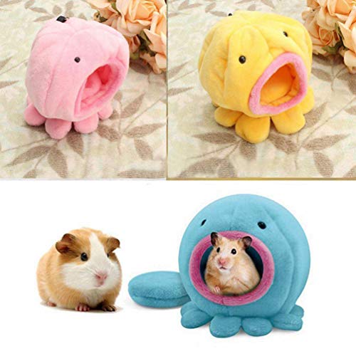 VILLCASE Hamster para animais de estimação, cama quente, cabana de lã para pendurar gaiola de brinqu