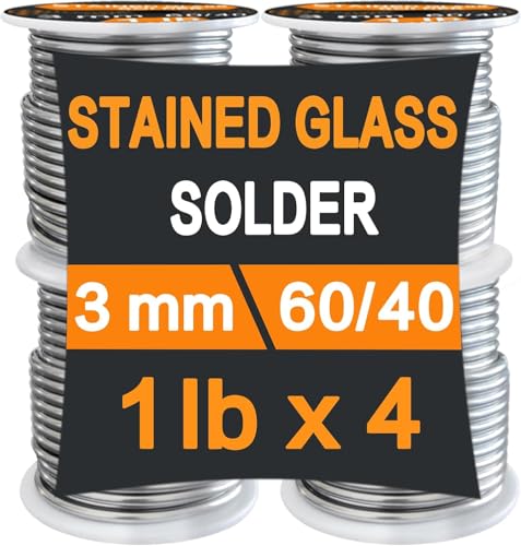 60/40 Solder for Stained Glass 1/8(3mm) Dia 4 lb Pack Supplied by ANOSON