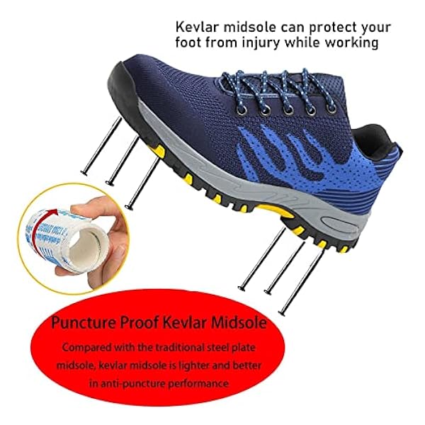 Lichtgewicht Werkschoenen S3 Stalen Neus Schoenen,S3 Met Stalen Neus Zomerwerkschoenen Dames Veiligheidssneaker,▁