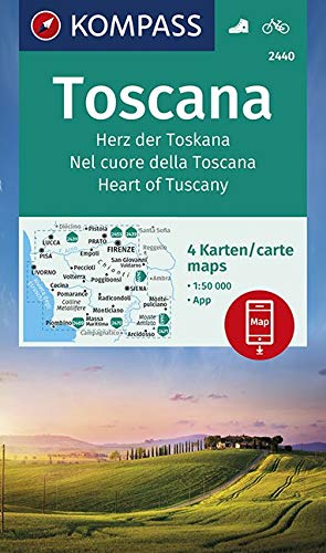 Carta escursionistica n. 2440. Nel cuore della Toscana 1:50.000 (set di 4 carte). Ediz. italiana, te