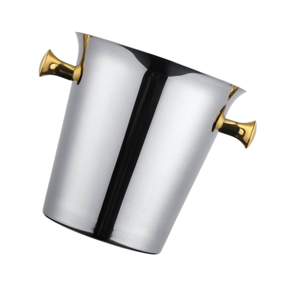 Seau à Glace Rond en Acier Inoxydable 2l Portable pour Bar