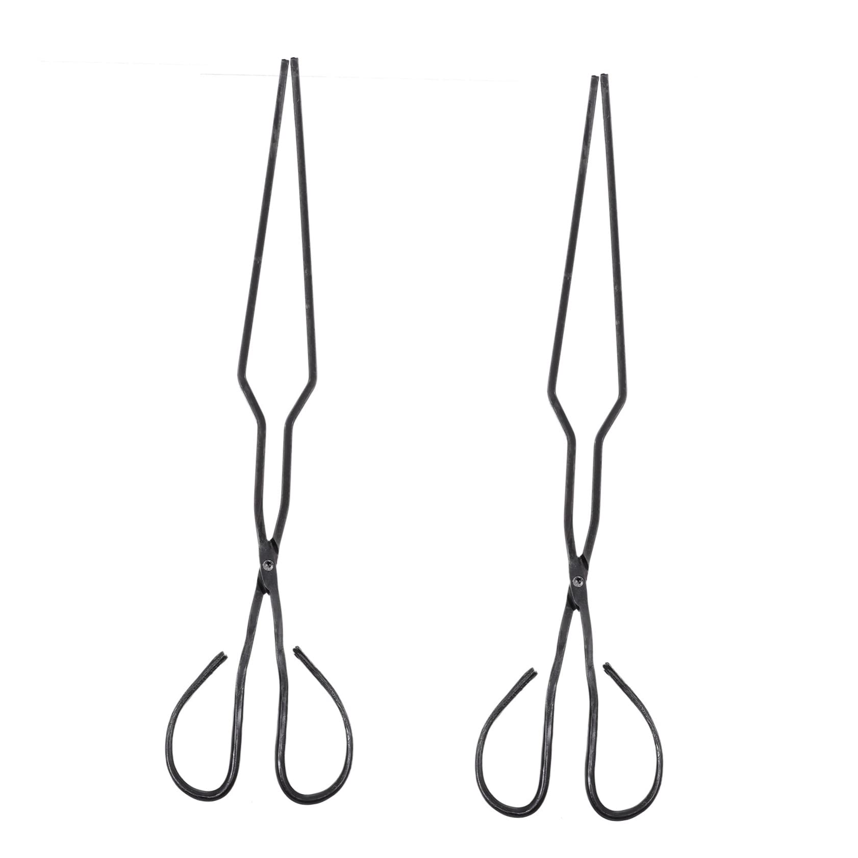 2 Pezzi Pinze Per Legna Da Ardere Lunga Pinza Per Clip Per Carbone in Ferro Morsetto Per Carbone Per Barbecue Clip Per Bricchette