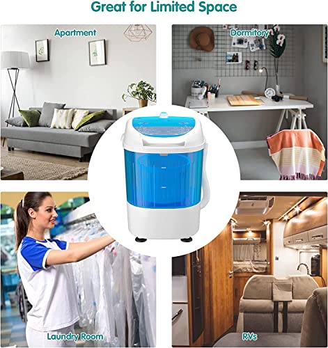 Medimall Portable Washing Machine, Mini Washer And Dryer Combo W/ 5.5Lbs Washing Capacity, Spin Cycle Basket, Drain Hose, Semi-Automatic Laundry Machine For Rvs Camping Apartments Dorms #TOP4