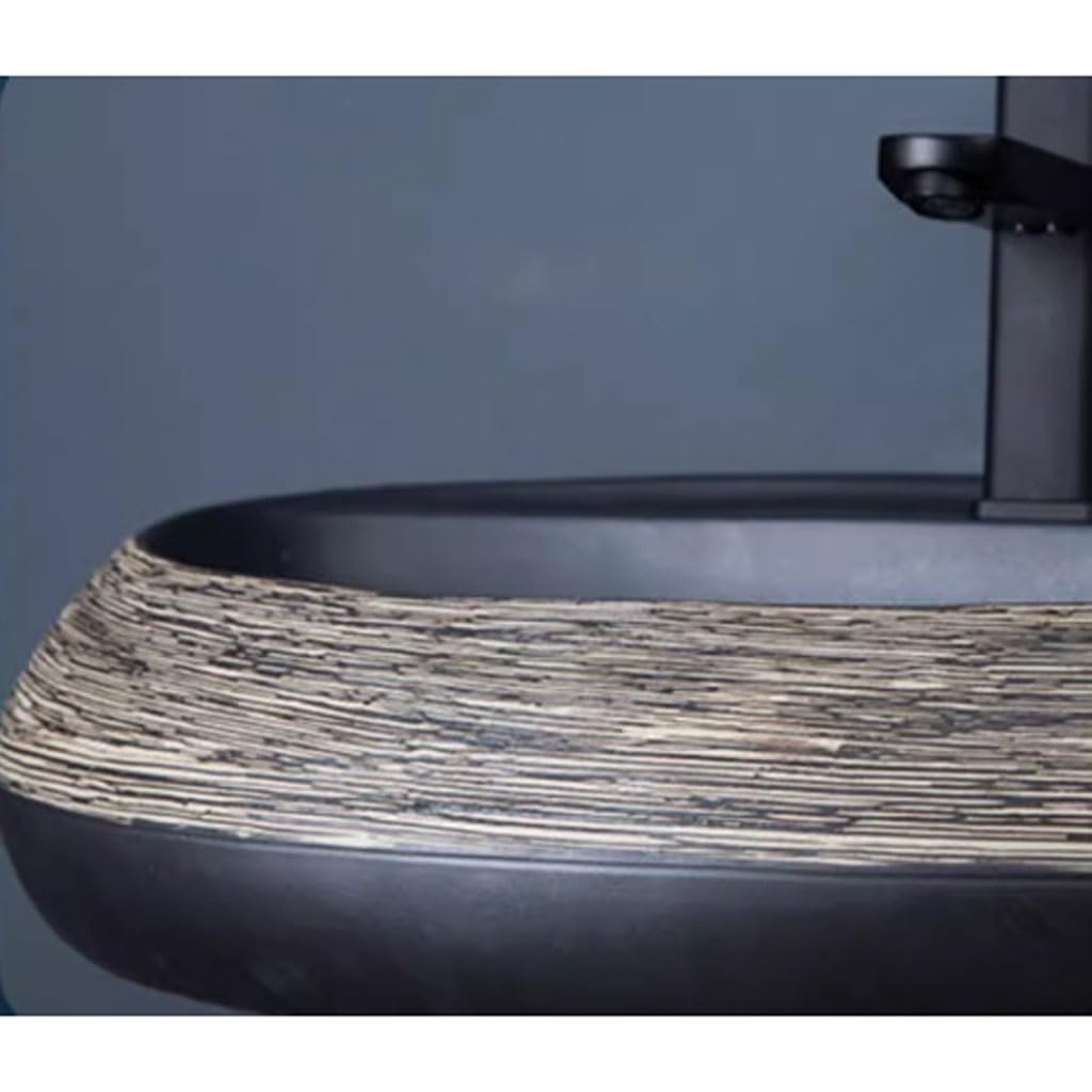 Keramik Standwaschbecken - Retro Badezimmer Gefäß Waschbecken Bodenstehend Waschsäule für Zuhause Stilvolles Arbeitsplatten-Design Ideal für Außen & Innen