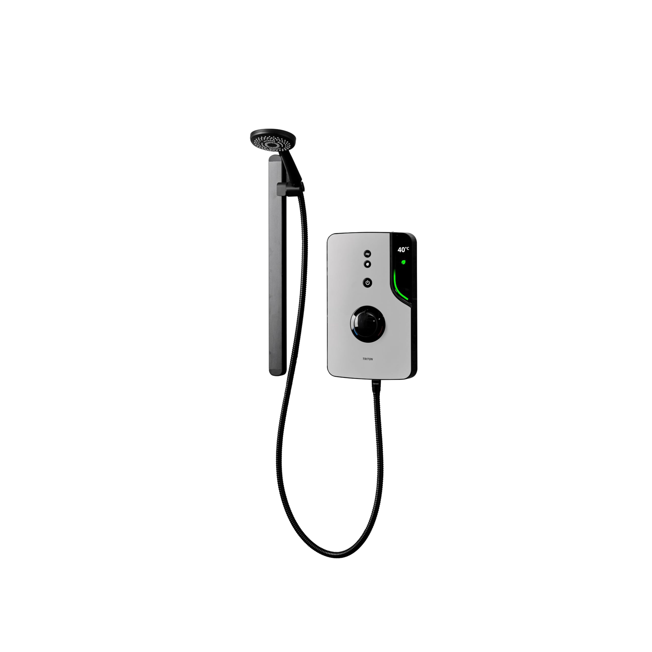 Triton Enlight 9.5kW Thermostatic Electric Shower Drencher Head Grey and Black