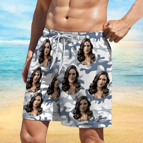 Generic Custom Face Mens Swim Trunks with Compression Liner Personalized Beach Shorts with Your Picture Printed with Pockets2