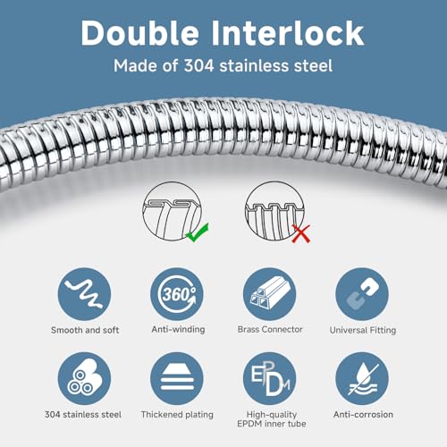 JASYA 119 Inches Rv Shower Hose Extra Long Chrome by JASYA - Used condition - Image 4