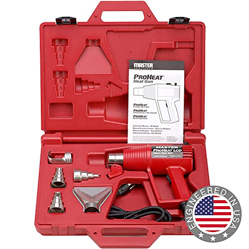 Master Appliance PH-1200K Proheat Professional Heat Gun Kit, Variable Temp 130-1000 Degree F, Lightweight, 120V, 1300W, Assembled in the USA