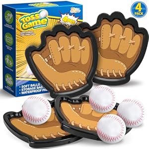 SpringFlower 4 Pack Catch and Toss Ball Game,Toddler Baseball Catch and Toss Ball Set,Outdoor Sport Yard Beach Pool Game Toy,Boys & Girls Toy for Kids Toddlers, Fun Idea Gift for Kids