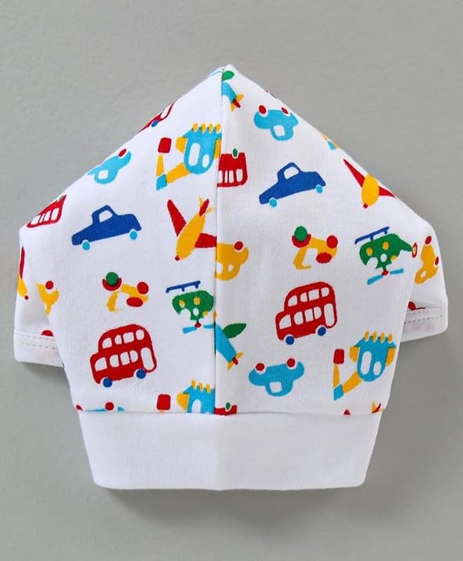 Image of Printed Soft Cotton Cap for New Born Baby Boys & Girls Tie Knot Caps for Infants Topi | Pack of 3