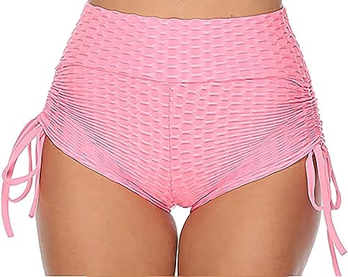 Image of Shasmi Women's Workout Yoga Shorts, High Waisted Drawstring Scrunch Booty Shorts Ruched Butt Lift Athletic Running Tights (Shorty 76)