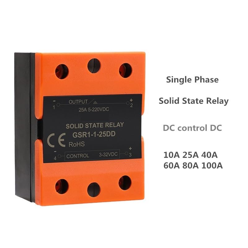 Solid State Relay DC to AC DC to DC AC to AC 10A 25A 40A 60A 80A 100A 120A Without Cover GSR1-1 1Pcs(DC to DC,120A)