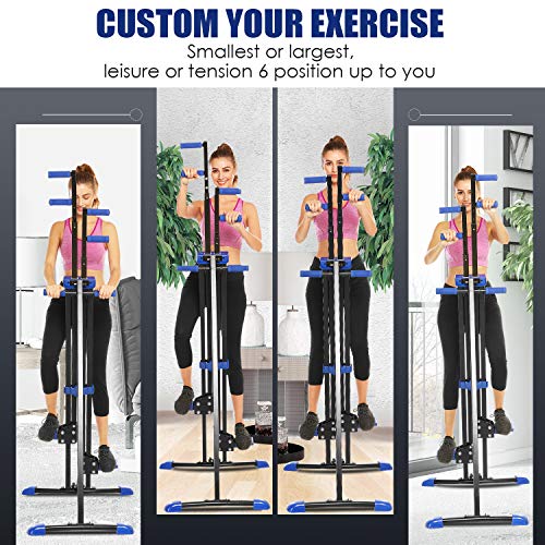 Aceshin Foldable Vertical Climbing Machine Stair Climber Stepper Home Body Workout Exercise Fitness (Blue)