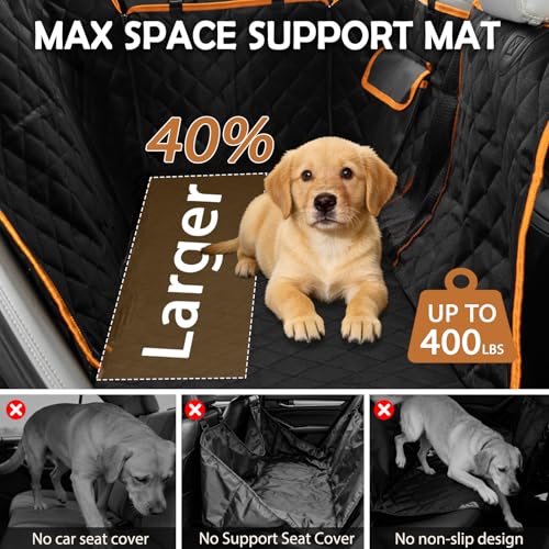 Hundedecke Auto Rückbank, Wasserdicht Kratzfeste Seitenschutz, Hund Auto Rückbank, Autoschondecke Hund Rücksitz, Autoschondecke Hund, Hundematte Autositzbezug Universal für PKWs, LKWs und SUVs