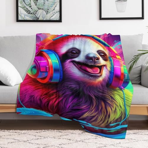 Couverture paresseux polaire en peluche de flannel douce pour canapé et lit 150x200cm