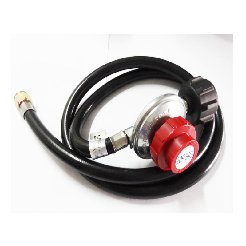 KBREE 0-2 0 PSI Regulador de Gas Ajustable, presión Media Lpg Válvula reguladora con Manguera 48 "Longitud CSA Certificado 2pcs