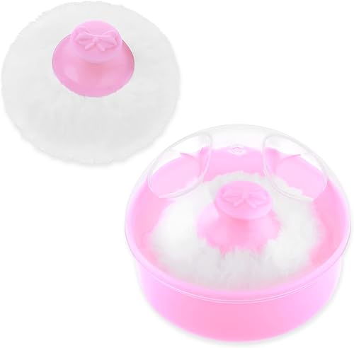 Molain Kit de polvo cosmético para el cuerpo del bebé, estuche para polvo con soplo de polvo, soplo de polvo corporal y estuche de polvo para polvo