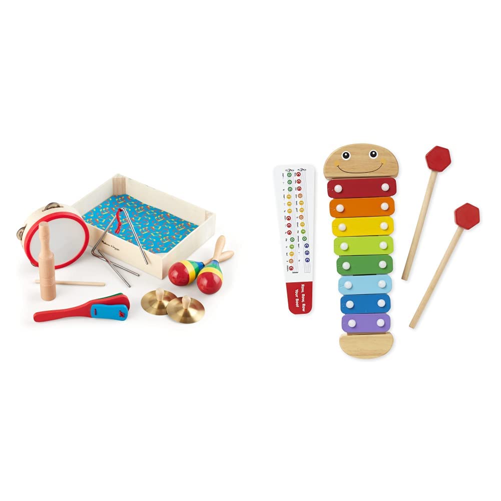 Melissa & Doug Band in a Box & Caterpillar Xylophone Bundle