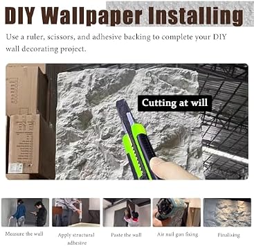 3d Decorative Wall Paneling, Wall Paneling Modern 3d Wall Art Covering Panels, Artificial Stone Veneer Wall Panel Outdoor Indoor, DIY Waterproof PU Texture Wallpaper Mold Decorative(Beige,8p