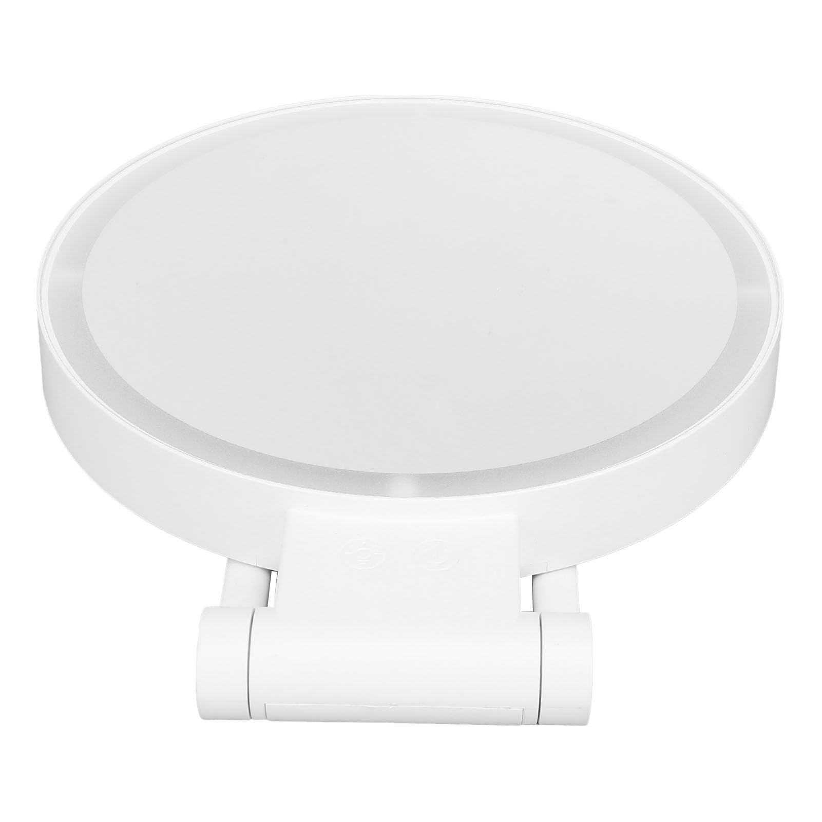 Fabater Specchio Ingranditore Bifacciale 1X 5X con Luce LED Tavolo Specchio Cosmetico Maniglia Pieghevole Viaggio Portatile Bianco, Touch Control Illuminazione a Tre Colori USB