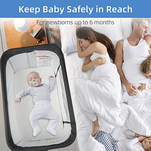Ikomzy Baby Bassinets Bedside Sleeper, Bedside Bassinet For Baby, Lightweight Portable Bedside Crib With Airflow Mesh And Adjustable Heights #TOP2