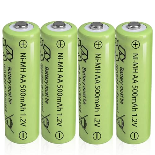 4 Pack Ni-MH AA 500mAh 1.2V Rechargeable Solar Light Batteries