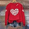 Sweatshirts for Women UK Love Heart Graphic Valentines Day Shirt Crew Neck Long Sleeve Pullover Red Tops Ladies Valentines Outfits Spring Clothes (Valentine's Day Gifts,Size 24-26) #2