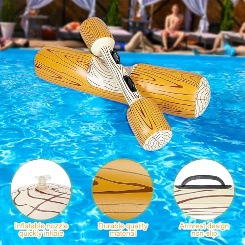 Riisoyu 4PCS Set Aufblasbare Pool Spielzeug, Aufblasbares Schwimmendes Wasserspielzeug mit 2 aufblasbaren Kampfbalken Schwimmendes Ruderspielzeug für Poolparty Wassersportspiele Strand Pool