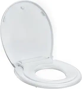 Toddler Toilet Seat,Round Toilet Seat Cover with Quick-Release Design, Child and Adult Friendly, Fits 17-Inch Toilets, Smooth Finish, Easy Cleaning,White