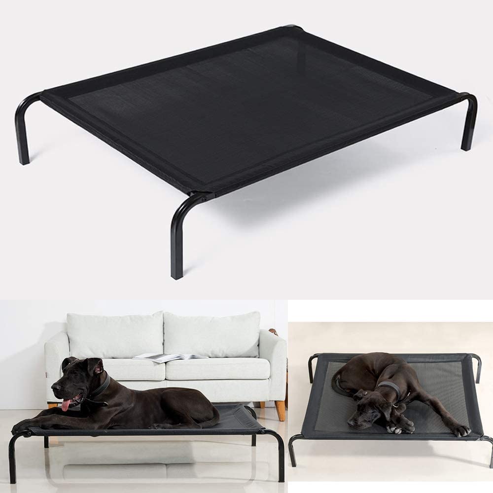 AUTOFU Elevated Dog Bed Medium - Raised Pet Bed with Washable Breathable Mesh, No-Slip Feet, 106x62x15cm, Black