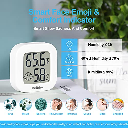 Vaikby VB Indoor Thermometer 4Pack, Humidity Gauge Meter Digital Hygrometer Room Thermometer thumb #2