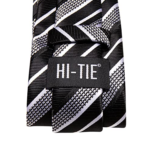 Image of Hi-Tie Men 63inches Tie Set Extra Long Necktie Paisley Tie Pocket Suqare Cufflinks Big and Tall Men Tie