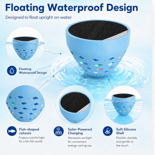 Waterproof Bathtub Light for Kids, Solar Powered Fish Bath Lights for Tub — view 5