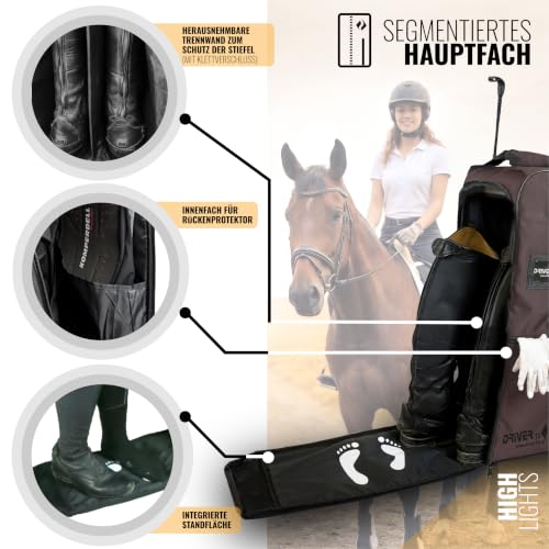 Foto von Driver13 Reitstiefelrucksack Deluxe Erwachsene&Jugendliche Schuhgröße ab 38