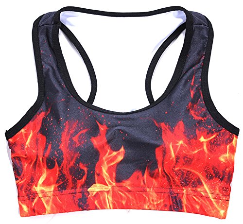 Image of Sister Amy Women's Aerobics Gym Dance Yoga Vest Printed Sports Bra Top Vest