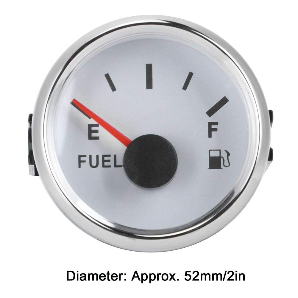 Indicatore di livello serbatoio olio 52mm 2in 0-190ohm per auto barche marine quadrante bianco