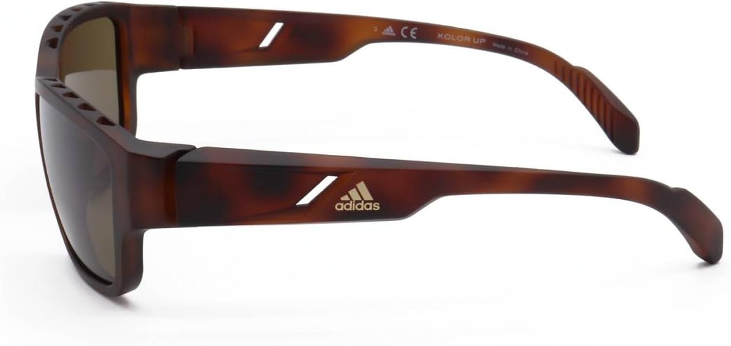Adidas SP0007 52E Sunglasses Men's Dark Havana/Brown Lenses Rectangular 57mm