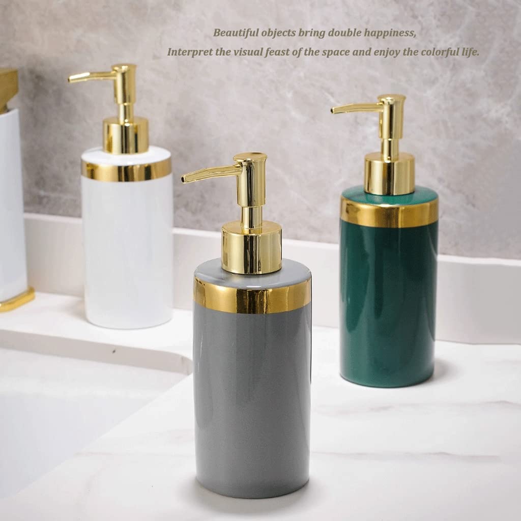 Dispenser di Sapone in Ceramica da 12 once/350 ml, Dispenser di Sapone per Le Mani Easy Press, per Uso in Cucina e Bagno, Dispenser di lozione da banco, flacone