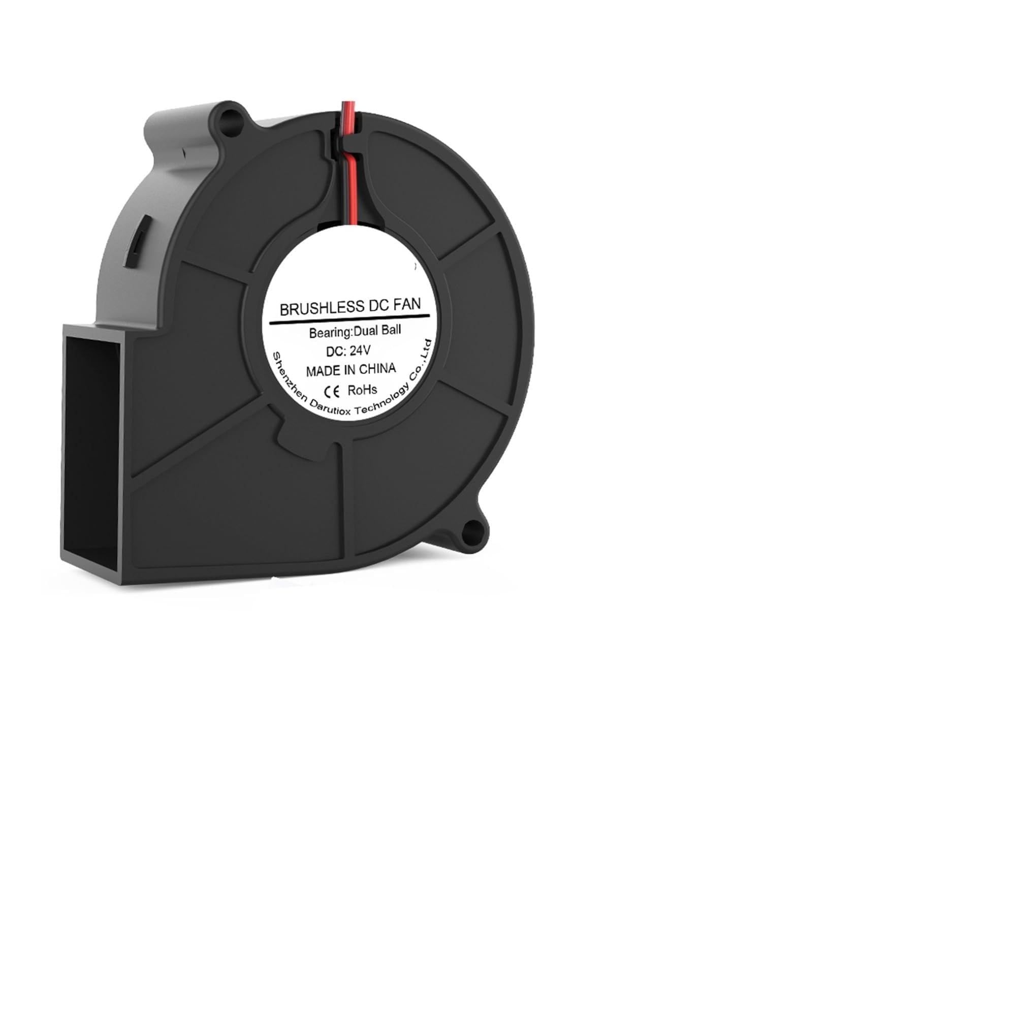 Hphph 24V Dual Ball 2Pcs Dc 5V 12V 24V 75Mm X 30Mm Centrifugal Blower Fan 7530 7.5Cm Dual Ball Turbo Radiator Fan 75Mm Purifier Heatsink Fan Powerful(,1Pcs 7530 Blower)