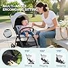AIYAPLAY Baby Pushchair, Foldable Toddler Stroller with Adjustable Backrest & Footrest, Canopy, Storage Basket, Compact with One Hand Baby Buggy, from Birth to 3 Years (15kg), Light Grey