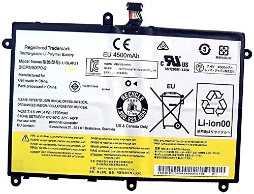Batterie pour Yoga 2 11 L13L4P21 de remplacement pour ordinateur portable 7.4V 34Wh